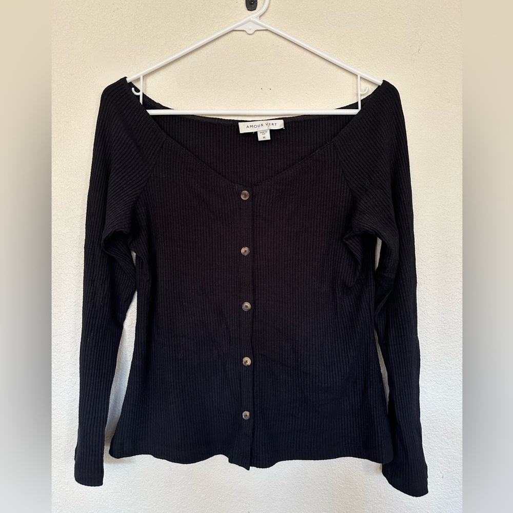 Amour Vert Paris Rib Modal Top - Size M